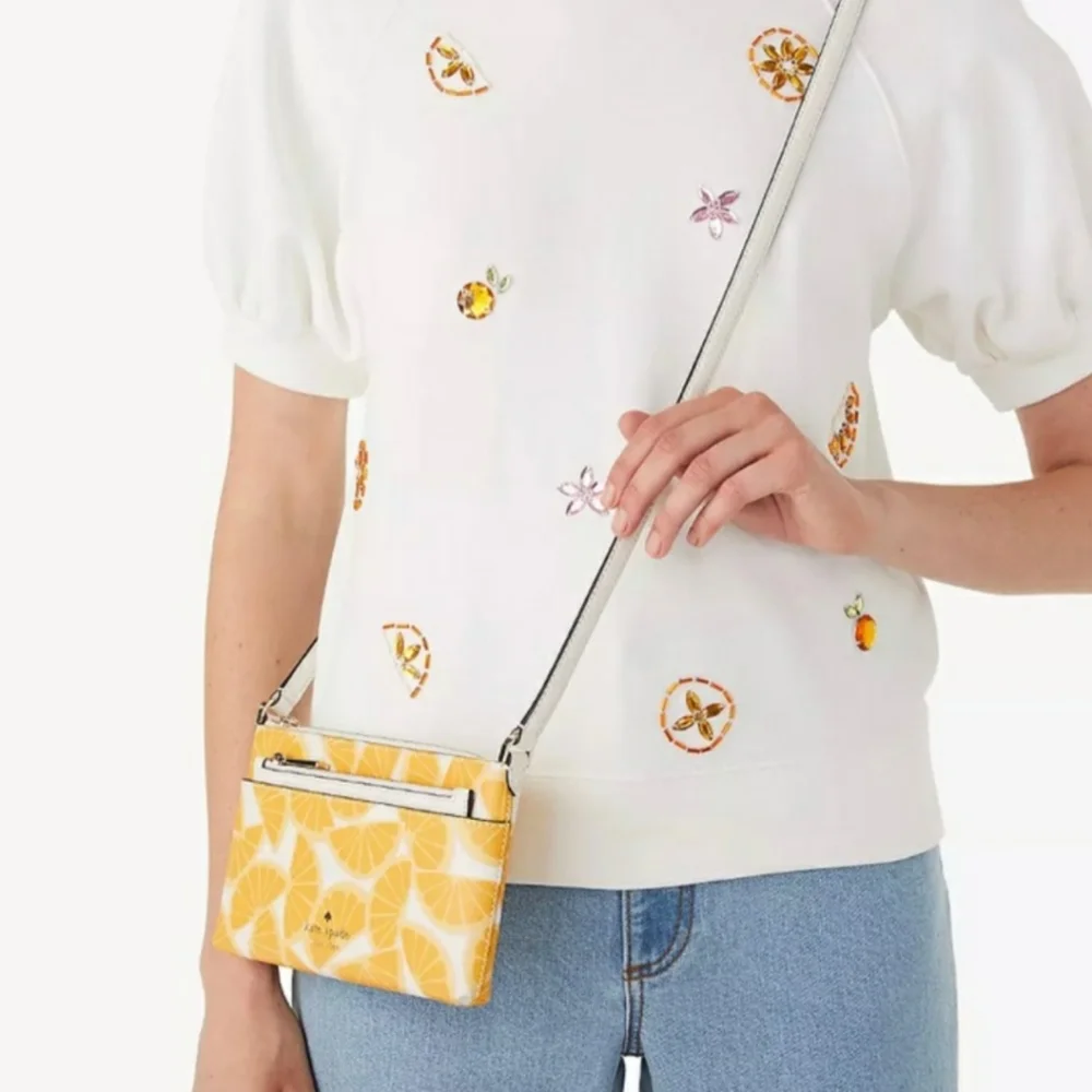 Kate Spade Sadie Orange Slice Printed Mini‎ Crossbody Bag.